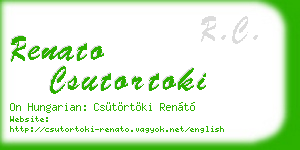 renato csutortoki business card